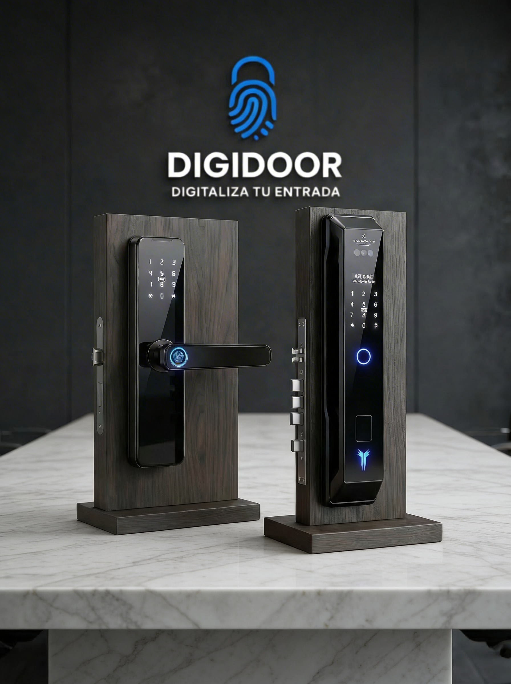 Cerradura digital DigiDoor instalada en puerta moderna